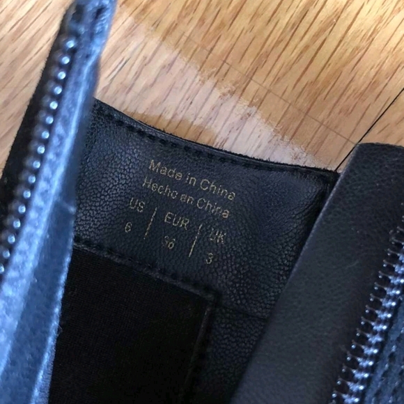 ALDO Black Suede Ankle Boots with Mirrored Block Heel - Picture 8 of 8